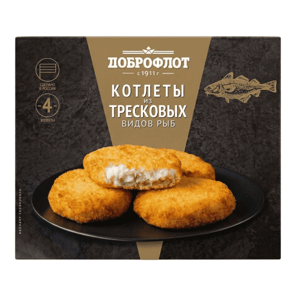 Фото Котлеты из тресковых видов рыб "Доброфлот" (340гр)