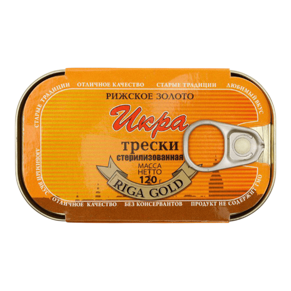 Фото Икра трески ж/б ключ 120 гр " Рижское золото"