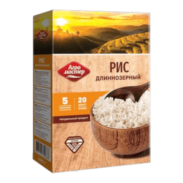 Фото Крупа Рис длиннозерный пропаренный  ВП 80 гр*5 шт Агромастер