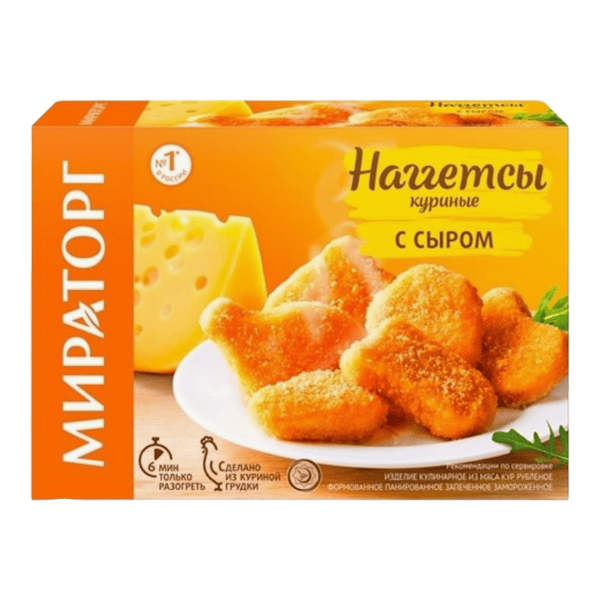 Фото Наггетсы куриные с сыром 250гр МИРАТОРГ 