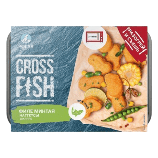 Фото Наггетсы из филе минтая в кляре с/м CrossFish Полар 250г Россия 