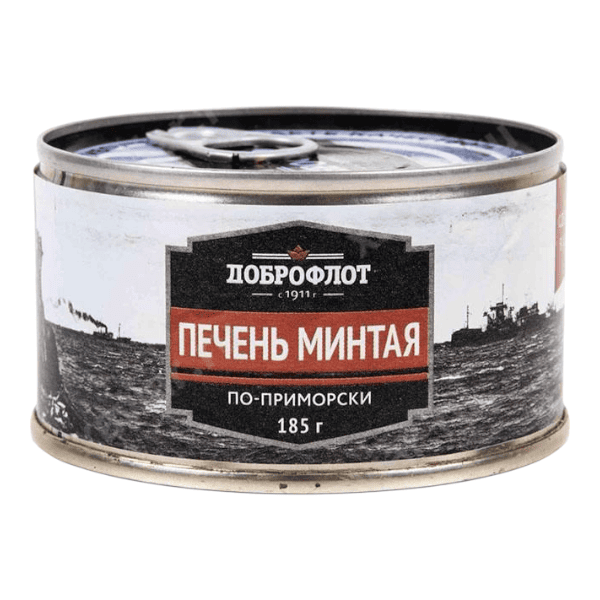 Фото Печень минтая по-приморски ж/б "Доброфлот" 185 гр