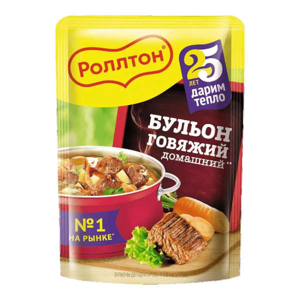 Фото Бульон домашний Роллтон говяжий 90гр