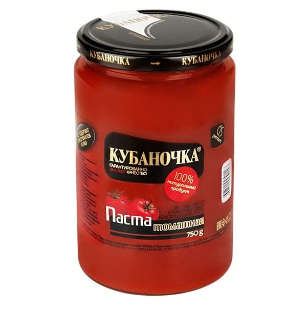 Фото Паста Томатная  Кубаночка 750 гр (с/б)
