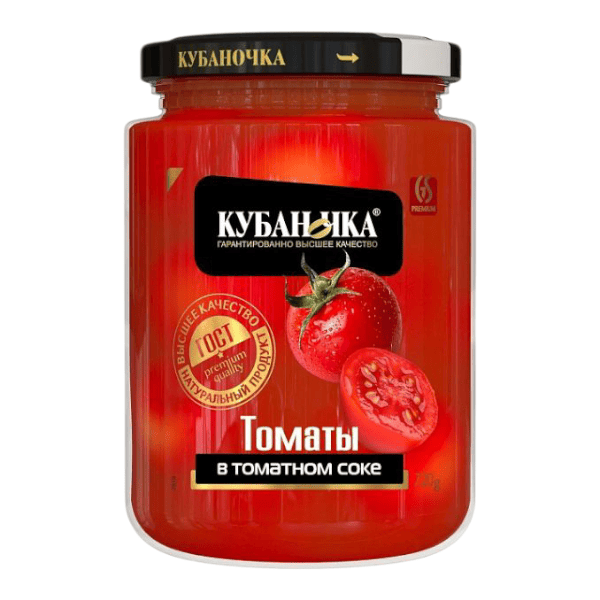 Фото Томаты неочищенные в томатном соке Кубаночка 720 гр