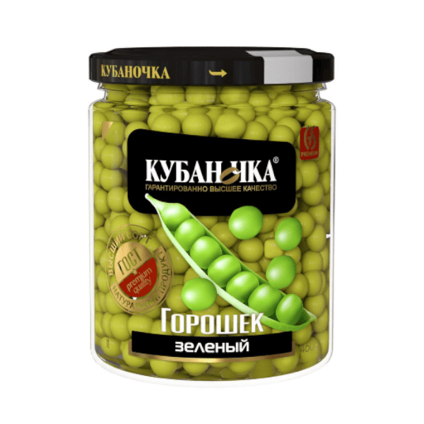 Фото Горошек зеленый Кубаночка 460 гр ГОСТ