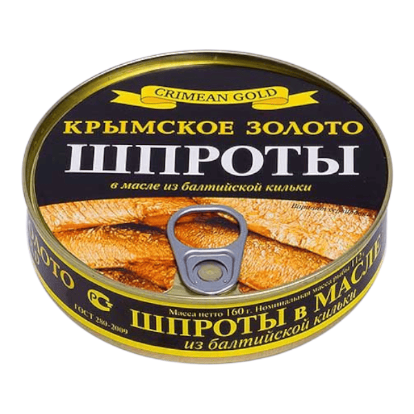 Фото Шпроты в масле ж/б ключ. 160 г (Крымское золото) 