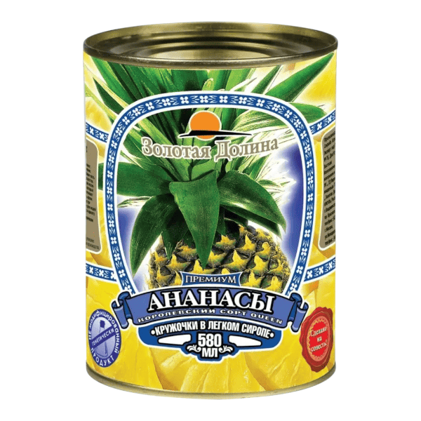Фото Ананас кружочки (Золотая Долина) 580гр