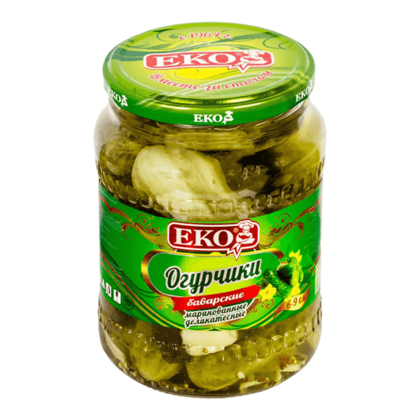 Фото Огурчики маринованные Баварские Эко ТУ ст/б 680гр