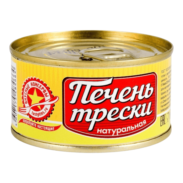 Фото Печень трески натуральная "Вкусные консервы" 120 гр