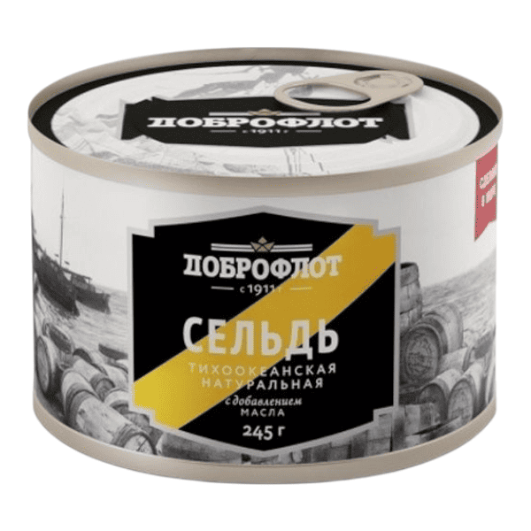 Фото Сельдь т/о натуральная с доб. масла "Доброфлот" 245 гр